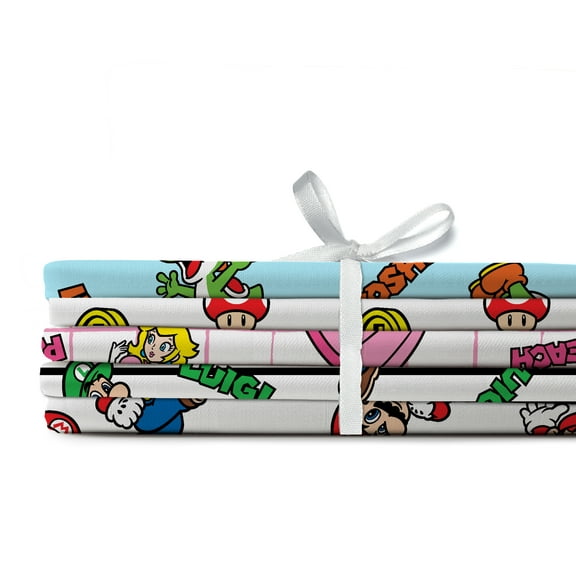 Springs Creative Cotton 21" Super Mario Assorted Fat Quarter Bundle, 5 Pieces