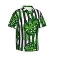 thumbnail image 2 of Balery Palm Greenery Print Men's Hawaiian Shirts Short Sleeve Beach Shirt Relaxed Fit Vacation Button Down Shirts-Small, 2 of 9