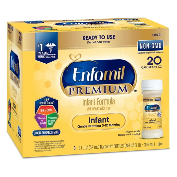 Enfamil PREMIUM Infant Formula, Ready to Use (48 Count) 2 fl oz Bottles