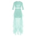 thumbnail image 3 of YONGHS Robe de Demoiselle d'Honneur Sans Manches en Dentelle à Sequins pour Filles Robe de Mariage Robe de Bal pour Enfants Vert Menthe 6, 3 of 5