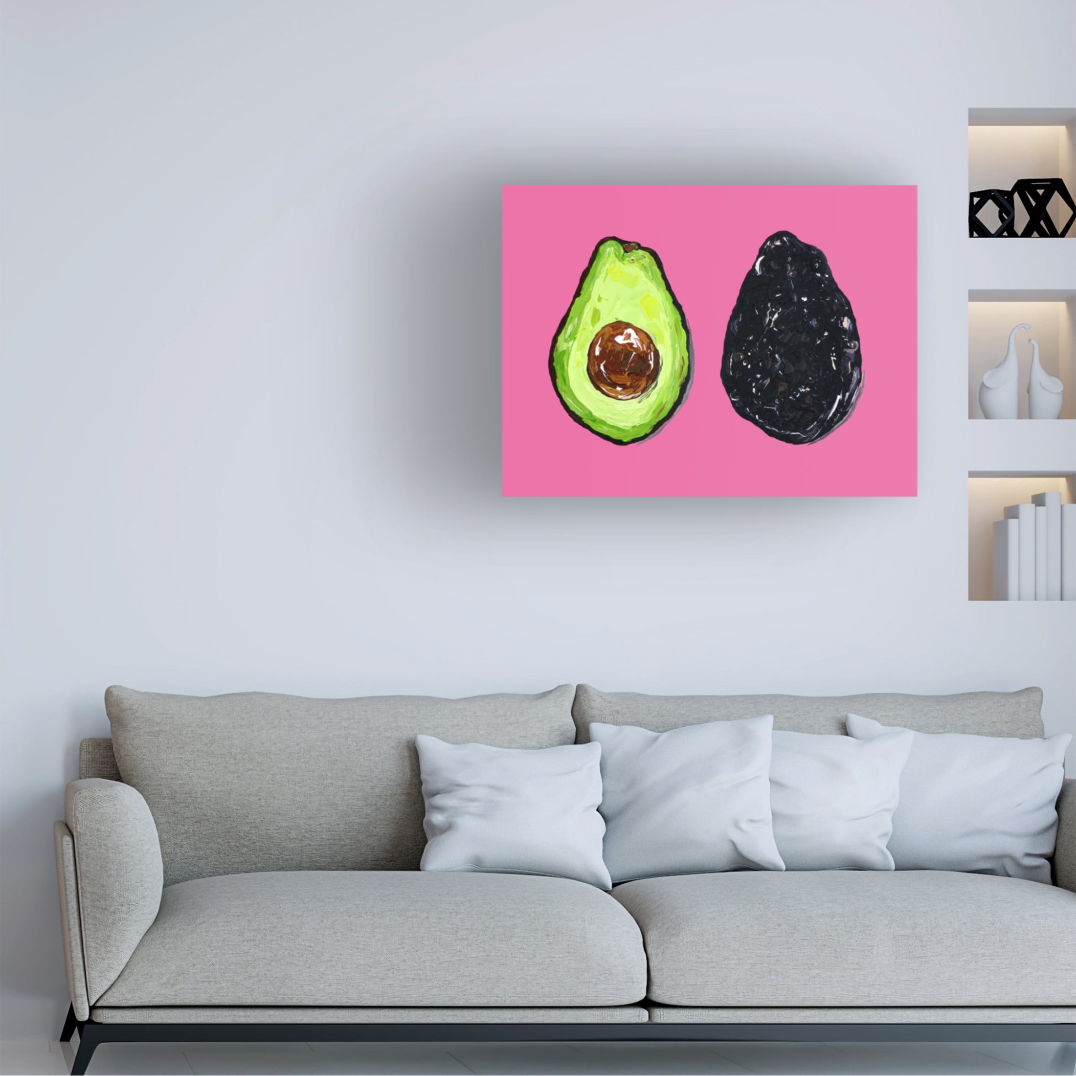 Trademark Fine Art Alice Straker  Avocado On Pink Canvas Wall Art