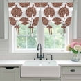thumbnail image 5 of Tie Up Curtains for Windows Brown Dahlia Flowers Valance Adjustable Balloon Curtain Grey Floral Tie Up Shades for Kitchen Living Room Bedroom Privacy Curtain Drape 34x45 Inch, 5 of 9