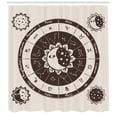 thumbnail image 3 of Ambesonne Constellation Shower Curtain, Zodiac Sun Moon, 69"Wx70"L, Dark Brown Cream, 3 of 3
