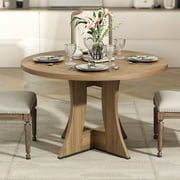 MARNUR Round Dining Table for 4 Persons 47 Kitchen Table for Dining Room Kitchen, Walnut (Only Table)
