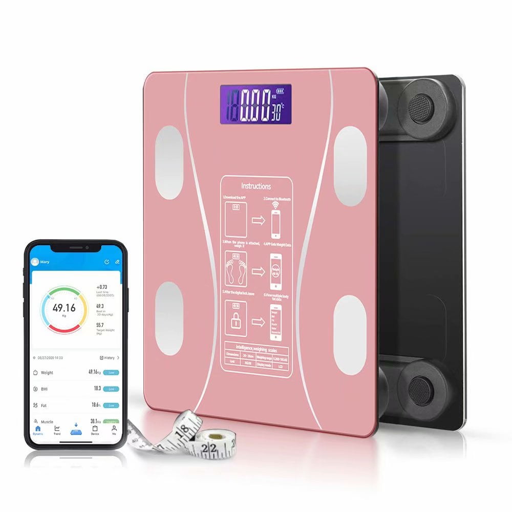 Slimpal Scale for Body Weight, Body Fat Scale Large Display, Digital Weight  Scale, Bluetooth Bathroom Scale with High Accuracy,13 Data Sync with APP,  400 lb (11 x 11 inches)