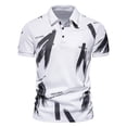 thumbnail image 1 of Chemise à Boutons pour Homme Walmart+ Week Aqestyerly Homme Été Décontractée Boutons Col Rabattu Manches Courtes Chemise Ample Topss, 1 of 5