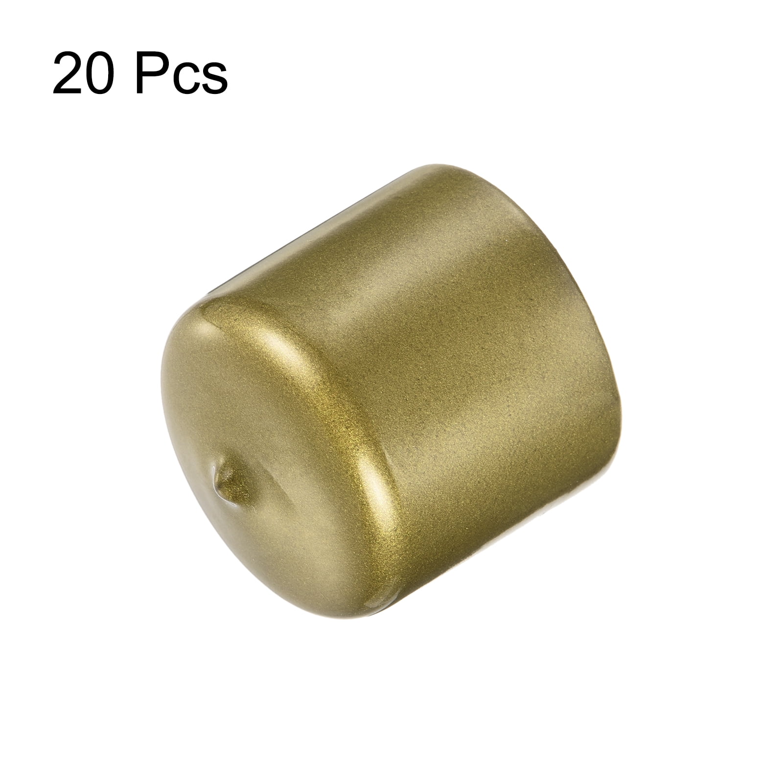 Uxcell 20pcs Round Rubber End Caps 1.77" Gold Cover Screw Thread Protectors