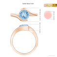thumbnail image 5 of ANGARA Natural Semi Bezel-Set Solitaire Round 1.6 ct Aquamarine Bypass Ring in 14K Rose Gold for Women (Size-8mm) | March Birthstone, Anniversary, Jewelry Gift for Women | Natural Aquamarine Ring, 5 of 10