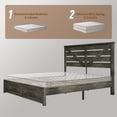 thumbnail image 6 of VanAcc King Size Platform Bed Frame with Wood Grain Headboard, Farmhouse Bed Frame with Storage/No Box Spring Needed/Noisy Free/Easy Assembly/Grey, 6 of 8