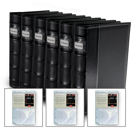 Bellagio Italia DVD Binder Black- 6 Pack with 24 additional insert sheets