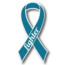 Magnet Me Up Support Cervical and Ovarian Cancer Fighter Teal Ribbon Magnet Decal, 3.5x7 In, Vinyl Automotive Magnet