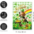 thumbnail image 2 of Beagle St Patricks House Flags 28x40 Double Sided Dog St Patricks Day Lawn Flag Buffalo Plaid Shamrock Flag Outdoor Rainbow St Patrick Day Garden Flag Large, 2 of 7