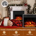 thumbnail image 3 of Sunmthink Electric Fireplace with 43" Mantel, Freestanding 18" Fireplace Heater TV Stand with 3D Realistic Flame for Living Room, Bedroom, White, 3 of 7