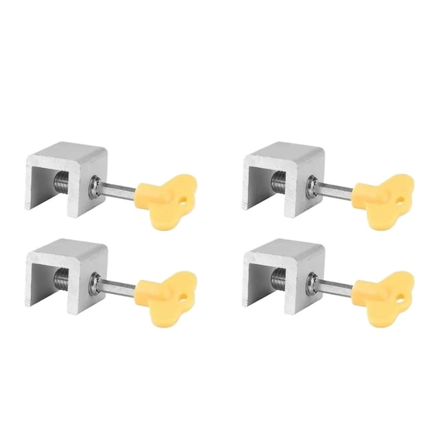 4 Pcs Window Safety Lock Aluminum Alloy Sliding Lock Sliding Door Anti-Theft Lock Adjustable