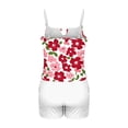 thumbnail image 6 of Kakii Women's Plus Size Tropical Floral Bikini Set - White Padded Halter Top & Matching High-Waisted Swim Bottom, 6 of 6