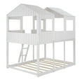 thumbnail image 2 of HomeRoots 473994 White Twin Size Contemporary Manufactured Wood Plus Solid Wood Bunk Bed, 2 of 5
