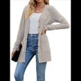thumbnail image 2 of Cárdigan de Otoño para Mujer, de Punto Suave, de Larga, Abierto Al Frente y con Bolsillos. Gris M, 2 of 8