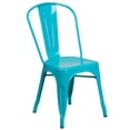 thumbnail image 1 of Crystal Teal-Blue Metal Indoor-Outdoor Stackable Chair, 1 of 9