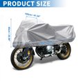 thumbnail image 4 of Funda para Motocicleta Exterior Impermeable Funda para Motocicleta Media 420D-PU Tono Plateado Protección Cubierta para Sol y Lluvia Se Ajusta a 96.46"x41.34"x25.59", 4 of 7