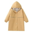 thumbnail image 6 of Cethrio Girls Boys Rain Jackets, Lightweight Hooded Zip up Waterproof Kids Raincoats Khaki Size 6-7 T, 6 of 9