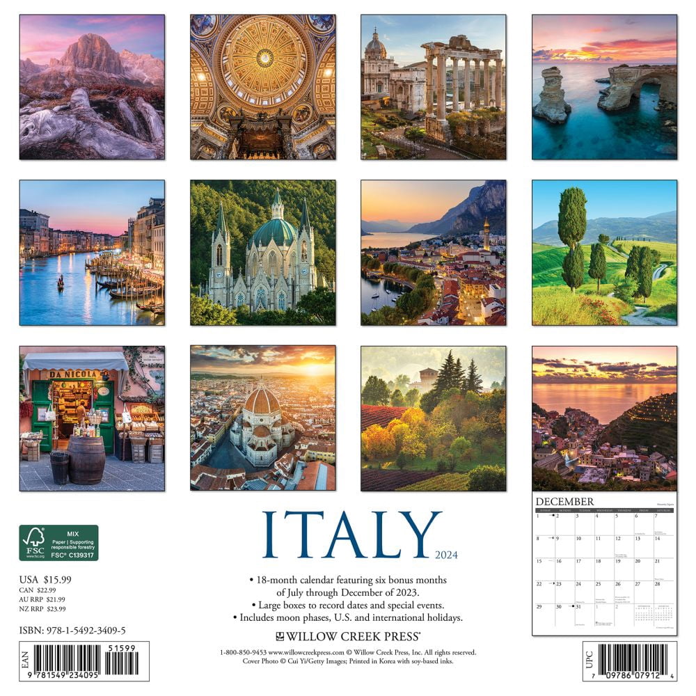 Italy 2024 12 X 12 Wall Calendar (Other)