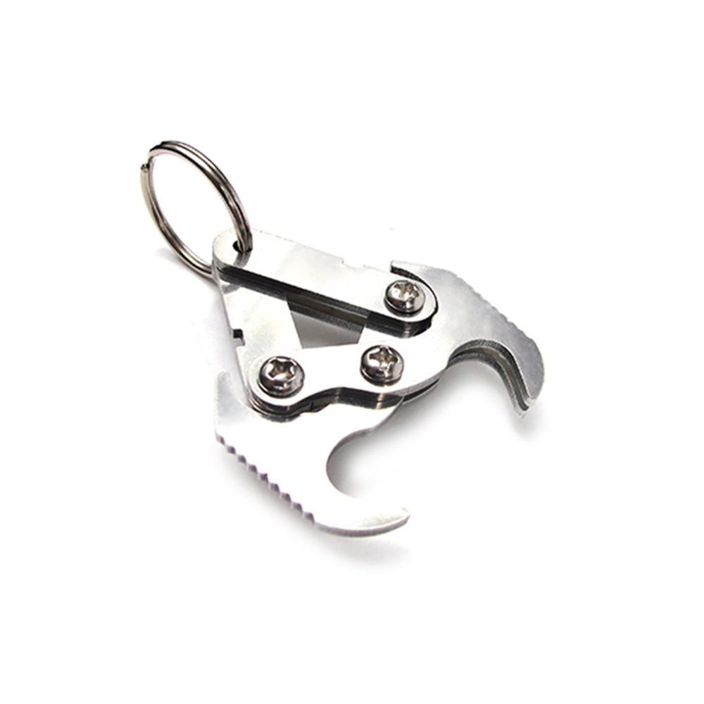 Mini Gravity Hook Outdoor Fall Foldable Grappling Serrated Claws Rescue Keyring