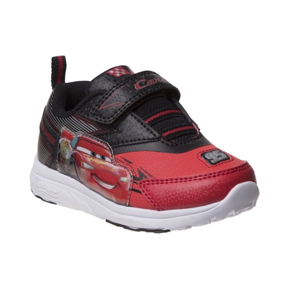 Disney Pixar Cars Boys with Seven White Lights Sneakers, Black Red, Size: 11
