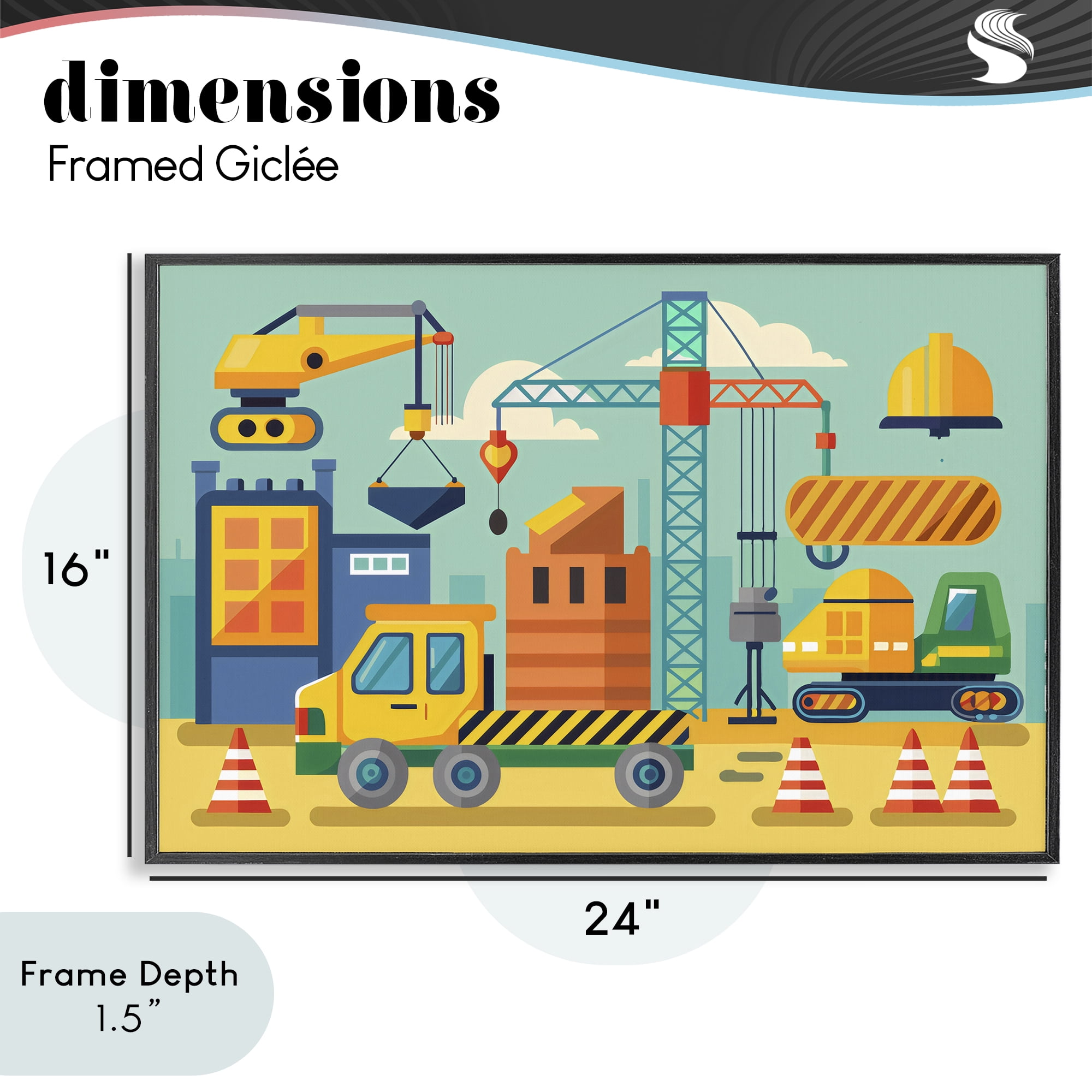 Stupell Industries Industrial Construction Site Black Framed Giclee Art, design by Creative Studio