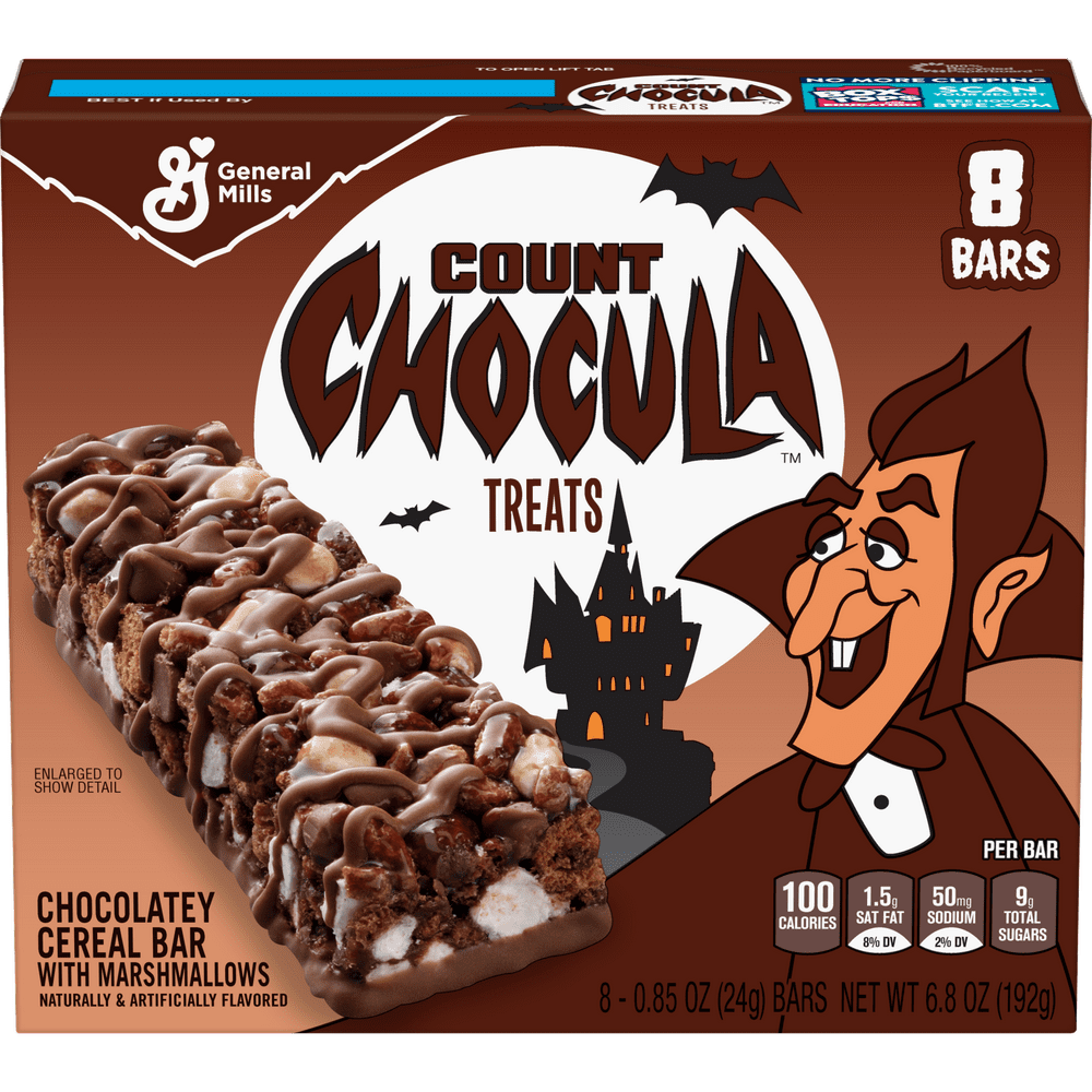Count Chocula Cereal Treat Bars, 8 Ct, 6.8 Oz Walmart