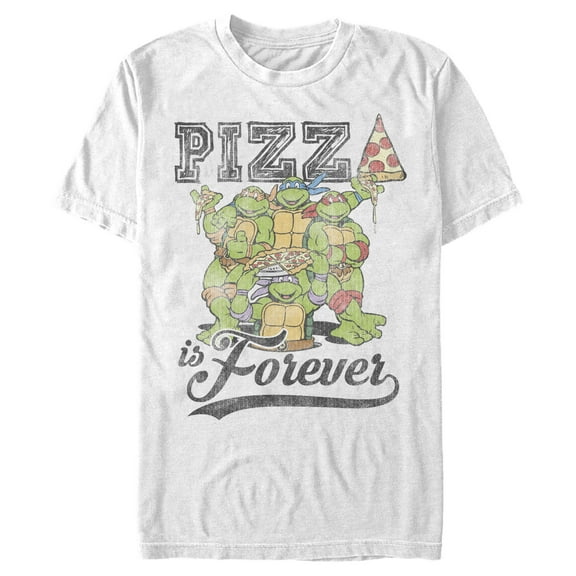 Men's Teenage Mutant Ninja Turtles Pizza Is Forever  Graphic Tee White Small