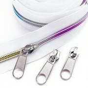 Goyunwell #5 Zipper Pulls Metal Silver Zipper Pulls Bulk 30pcs Zipper Slider Coil Zipper Pull Charms Nylon Zipper Pulls for Purse Handbag Making Craft Sewing