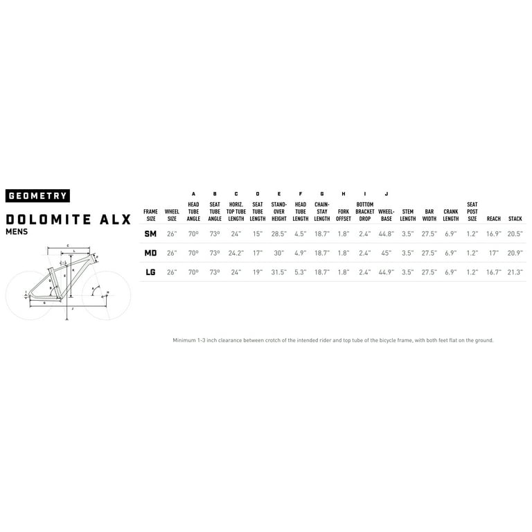 Mongoose frame size chart sale