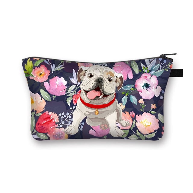 Bolsa de cosméticos Dachshund Boston Terrier para mujer, neceser con diseño de Perro Pastor Alemán, bolsas de maquillaje para mujer, bolso con pintalabios para chicas, estuche organizador de cosmético Fivean unisex