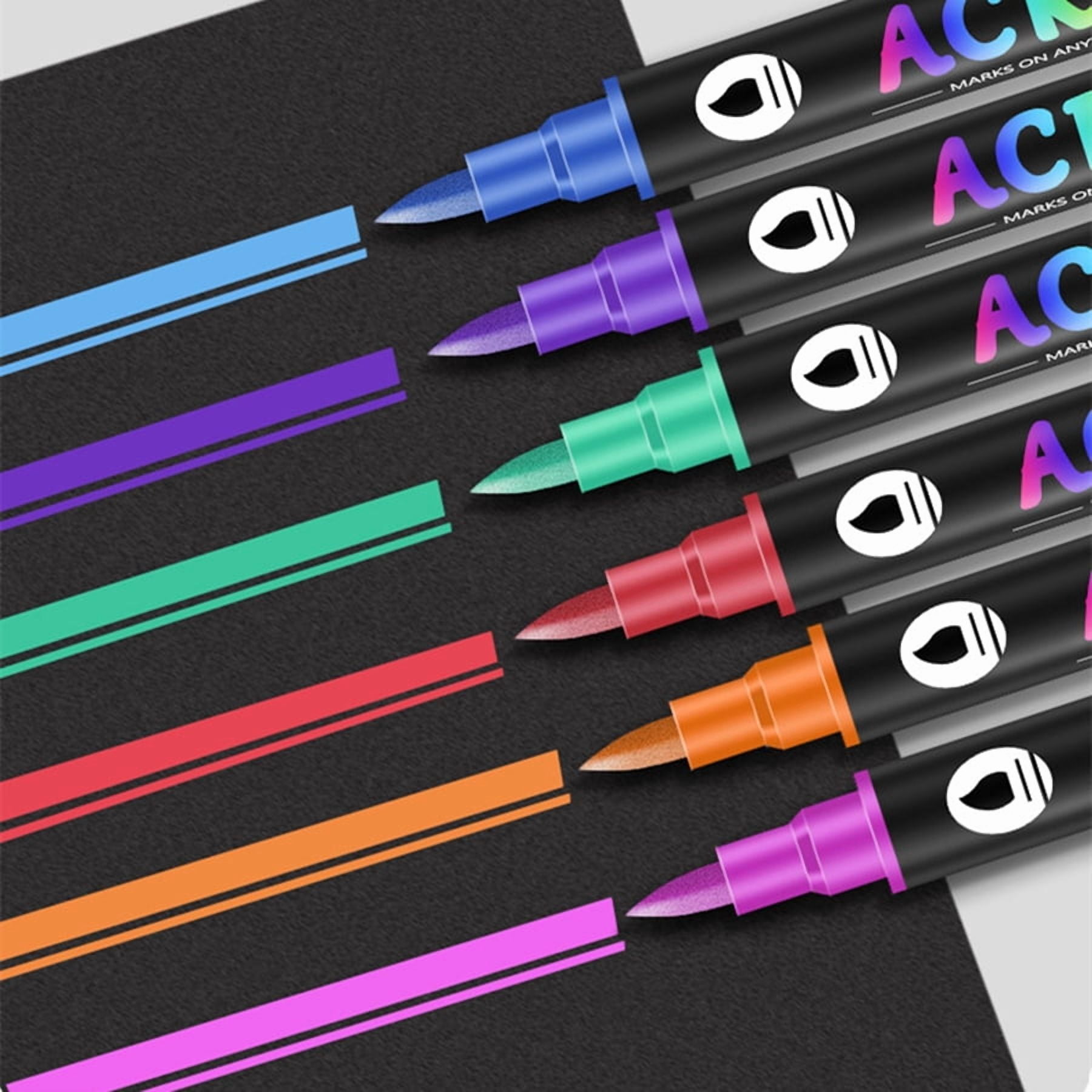 24/48/72 Colors Double Colors Nib Acrylic Markers, Paint Pens, Dual Color Art Markers Brush Pen Dual Tip for DIY Crafts