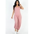 thumbnail image 4 of Relaxed French Terry Sleeveless Scoop Neck Jumpsuit with Front Pocket, 4 of 9