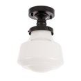 thumbnail image 5 of Lyle 1 light Black and frosted white glass Flush mount, 5 of 7