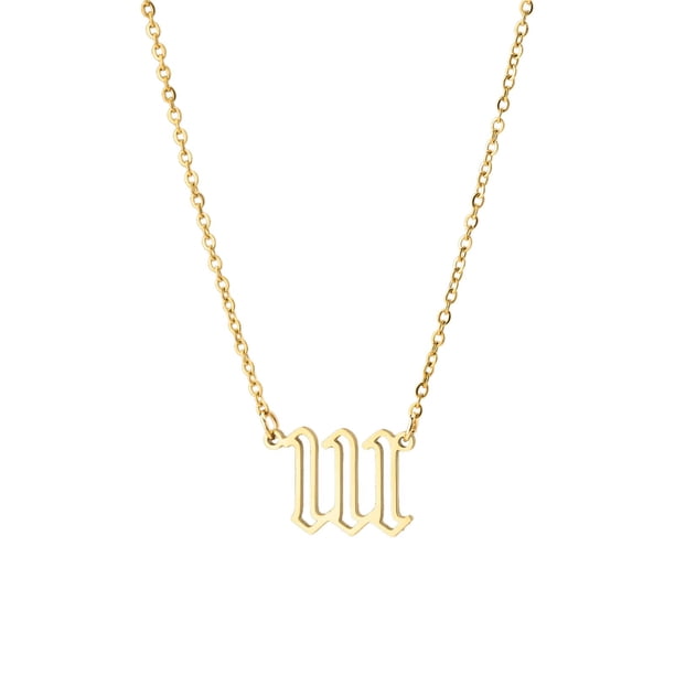 Collar para mujer, joyería para mujer, 1 pieza de collar con colgante de número de ángel, chapado en oro/plata, de acero inoxidable, ideal para mujeres, collar colgante.