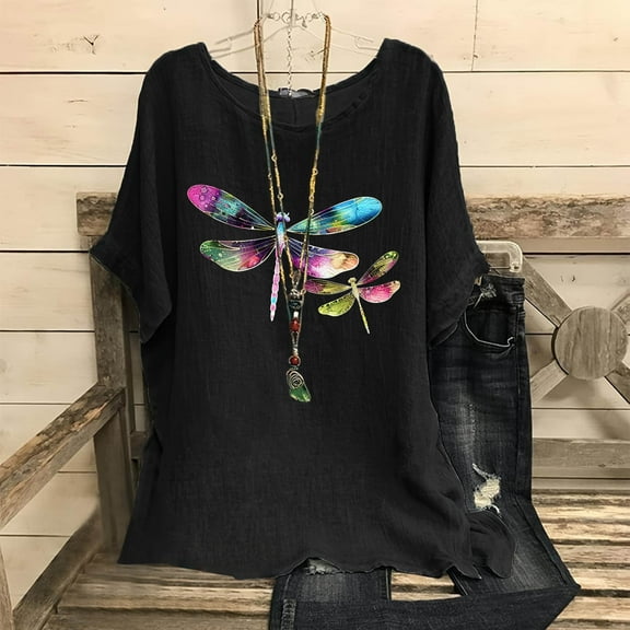 Ovbmpzd Boys' Tops, Tees & Shirts Black Short Sleeve Casual Cotton Linen Graphic Prints Blouses Boys Blouse L