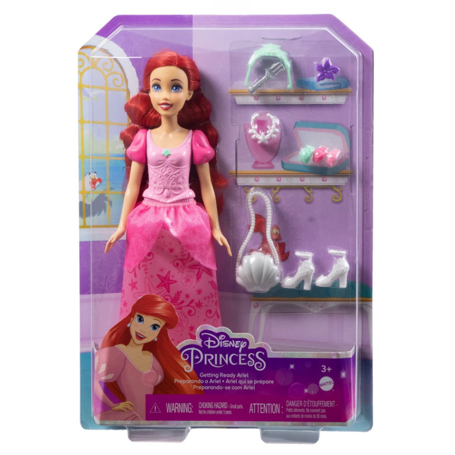 Disney Princess Ariel Doll with Shiny Clothing and Accessories, Inspired by Disney Movie