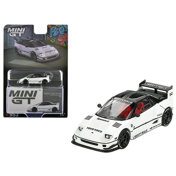Mazda AZ-1 Liberty Walk LB40 RHD White with Black Top "2024 Tokyo Auto Salon" Limited Edition 1/64 Diecast Model Car by Mini GT