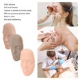thumbnail image 3 of 3pcs 5D Tattoo Practice Skin Head Silicone Realistic Semi Permanent Microblading Tattoo Training Facial Skin for Makeup, 3 of 4