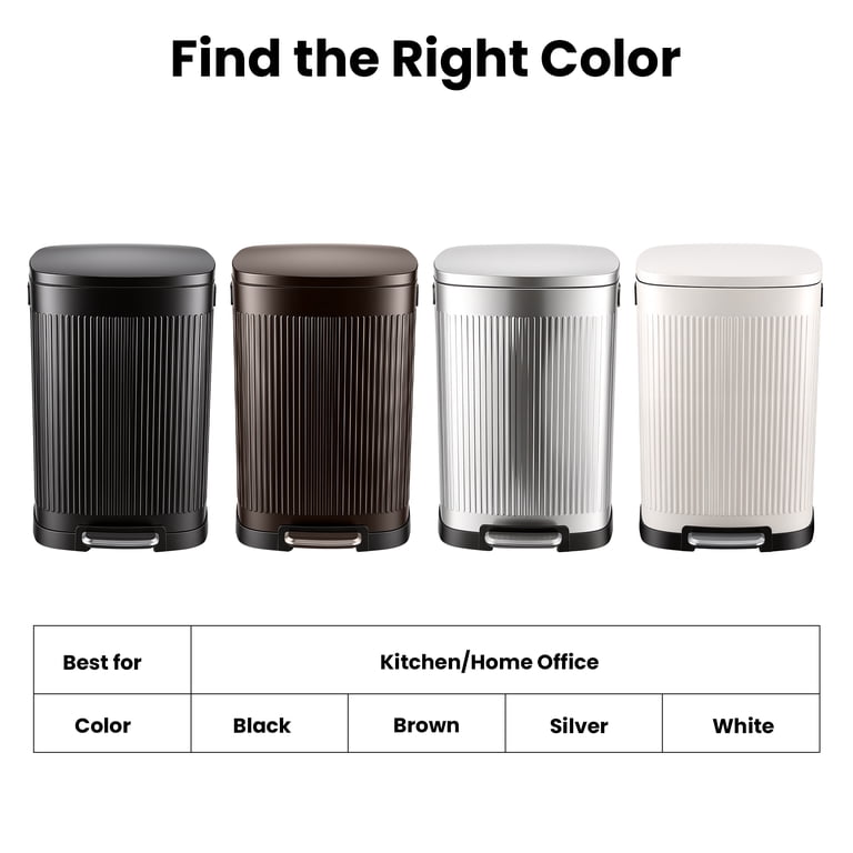 Step Trash Can 13 Gallon Stainless Steel Brown photo 7