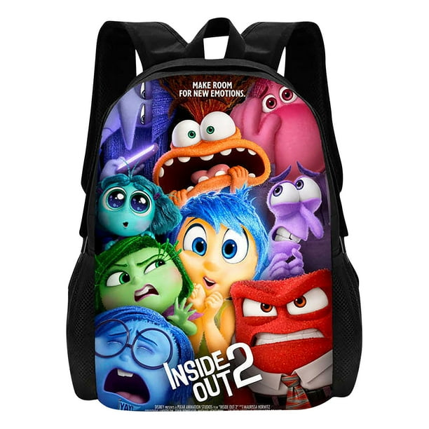 mochila escolar con estampado de dibujos animados para niño y niña, morral con estampado de dibujos animados de Inside Out 2, bolsa de libros para estudiantes-Backpack Student Shoulder Bag