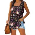thumbnail image 2 of Wlylongift Women Square Neck Summer Sleeveless Floarl Tank Tops Fashion Eyelet Tunic Curved Hem Shirts Blouses, 2 of 5