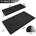 thumbnail image 5 of PURE ERA 14pcs Bullnose Carpet Stair Treads Cover 9.5" x 30"with 1pc Matching Landing Mat 24" x 36" for Wooden Steps Tape Free Non-Slip (Black Mini Diamond Trellis), 5 of 11