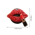 thumbnail image 3 of Riforla Décoration de Voiture Décoration Intérieure de Voiture Rouge à Lèvres en Strass Clip d'Air de Voiture avec Tampons de Parfum (Rouge) Encens pour Évent d'Automobile Rouge, 3 of 8