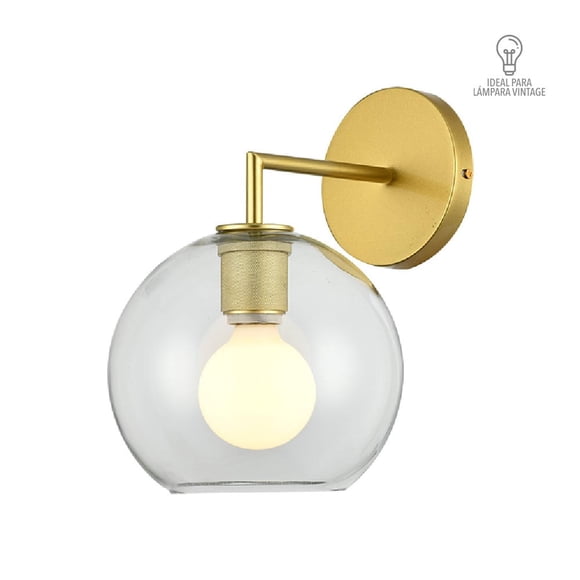 Lámpara Pared Arbotante Tecnolite Cristal 60 W Sin Foco dorado