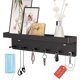 thumbnail image 1 of Soporte para llaves, tablero para llaves negro con estante autoadhesivo, soporte para llaves con 6 ganchos hecho de Sincero Hogar, 1 of 1