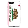 thumbnail image 1 of DistinctInk Clear Shockproof Hybrid Case for iPhone 7 PLUS / 8 PLUS (5.5" Screen) - TPU Bumper, Acrylic Back, Tempered Glass Screen Protector - California State Flag - US State Flag, 1 of 5