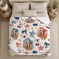 thumbnail image 5 of Dog Portrait Colorful Pet Artwork Playful Graphic Style Dog Lovers Colorful Pet Portrait Warm Flannel Blanket, Pet Adoption Gift for Living Room and Bedroom Home Decor, 5 of 9